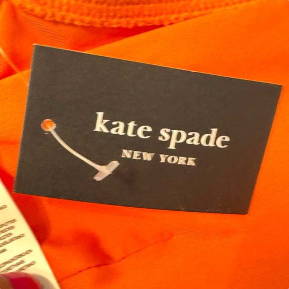 Kate Spade pique satsuma plunge Scalloped Orange one piece Swimsuit size S Small - Picture 8 of 9